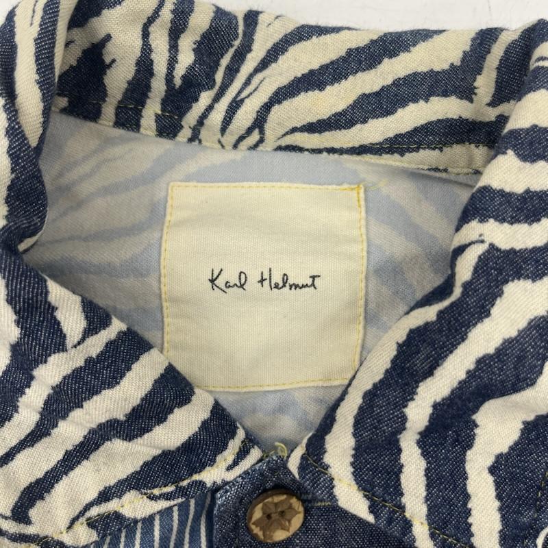 カールヘルム KARLHELMUT シャツ、ブラウス 長袖 パッチワーク 長袖 デニム シャツ ゼブラ柄 ストライプ M ゼブラ柄 インディゴ / インディゴ / Indigo メンズ USED 古着 中古 50161100