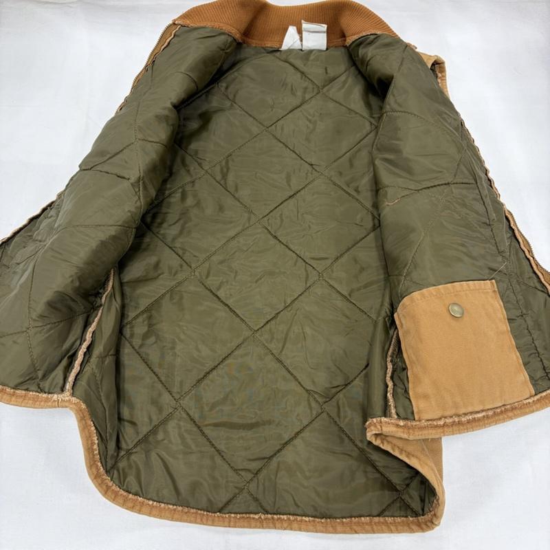 ダックスバック DUXBAK ベスト ベスト キルティング ダック ベスト 中綿 ジップアップ ロゴパッチ ヴィンテージ M ワンポイント X ロゴ、文字 キャメル / キャメル / メンズ USED 古着 中古 50161140