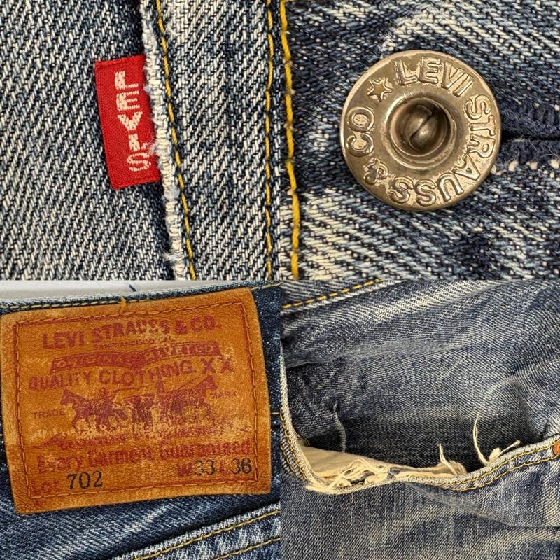 リーバイス Levi s パンツ デニム、ジーンズ 702 BIG E 赤耳 J09 ボタンフライ デニム ハーフ ショート パンツ ショーツ 33インチ インディゴ / インディゴ / Indigo メンズ USED 古着 中古 50161147