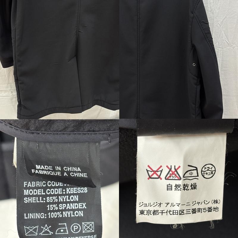 アルマーニコレッツォーニ ARMANI COLLEZIONI コート コート一般 スタンドカラー ナイロン コート ロング丈 52 黒 / ブラック / black メンズ USED 古着 中古 50161153