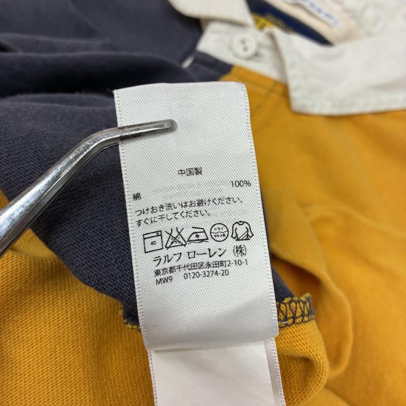 ラルフローレン RALPHLAUREN ポロシャツ 半袖 パネル 切替 エンブロイダリー ロゴ 刺繍 ナンバリング ゼッケン カットオフ ポロシャツ M メンズ USED 古着 中古 50161232