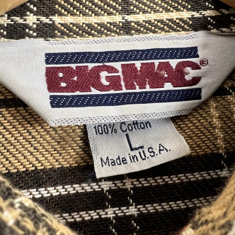 ビックマック BIGMAC シャツ、ブラウス 長袖 80s USA製 ヴィンテージ ヘビーネルシャツ L 茶 / ブラウン / brown メンズ USED 古着 中古 50161304