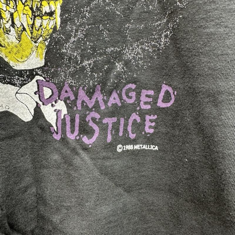 古着 USED Tシャツ 半袖 80s USA製 METALLICA Damaged Justice バンド プリント Tシャツ スカル バンT XL 黒 / ブラック / black X ダークグレー / ダークグレー / メンズ USED 古着 中古 50161391
