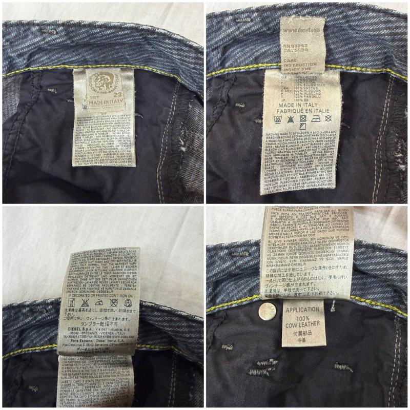 ディーゼル DIESEL パンツ デニム、ジーンズ RELAXED BOY FRIEND DENIM PANTS ストライプ W23/L32 28インチ ストライプ 黒 / ブラック / black レディース USED 古着 中古 50161394