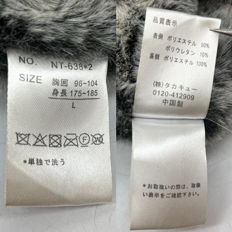 セマンティックデザイン semantic design コート コート一般 フェイク ムートン ロング コート フーデット フロント ボタン L 無地 灰 / グレー / gray メンズ USED 古着 中古 50161411