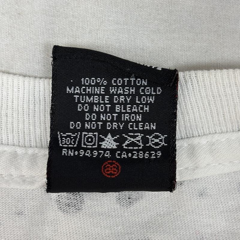 ステューシー STUSSY Tシャツ 半袖 ロゴ 総柄 ストックロゴ ビッグサイズ 半袖 クルーネック Tシャツ XL 白 / ホワイト / white X 黒 / ブラック / black メンズ USED 古着 中古 50161524