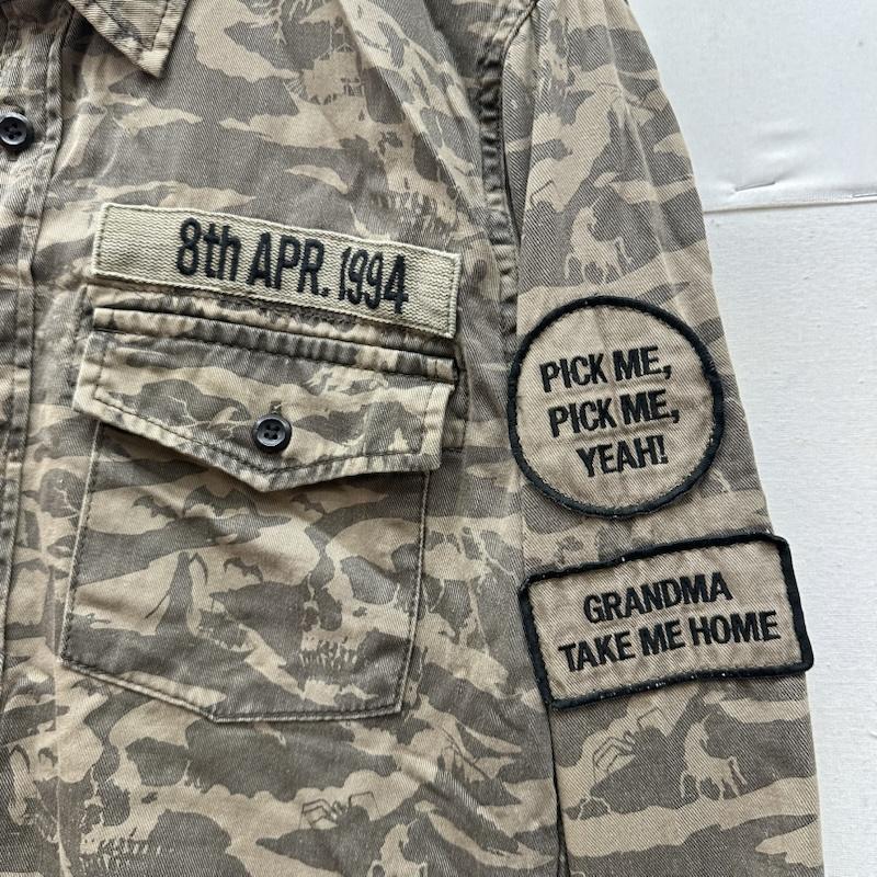 ヒステリックグラマー HYSTERIC GLAMOUR シャツ、ブラウス 長袖 迷彩 タイガー カモ ミリタリー シャツ カートコバーン 4AH-1652 M カーキオリーブ / カーキオリーブ / メンズ USED 古着 中古 50161545