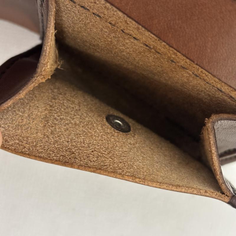 レザー レザー 財布 二つ折り JAINDIANA LEATHER WORKS ジャインディアナ 革財布 サドルレザー ハーフウォレット YH-12 - 茶 / ブラウン / brown メンズ USED 古着 中古 50161898