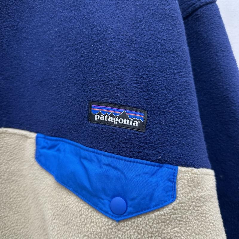 パタゴニア patagonia ジャケット、上着 ジャンパー、ブルゾン シンチラ ハーフ スナップ フリース プルオーバー 25450 FA14 XL 紺 / ネイビー / navy X アイボリー / アイボリー / メンズ USED 古着 中古 50161916