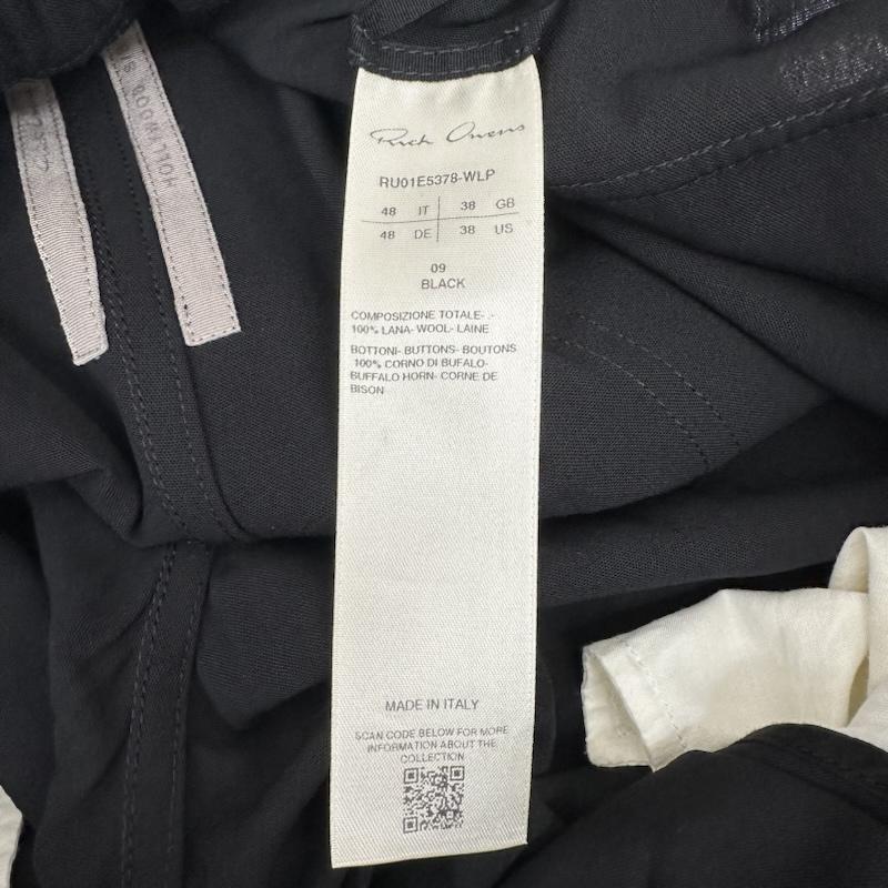 リックオウエンス Rick Owens パンツ スラックス 25SS DIETRICH DRAWSTRING ドローストリング イージー スラックス パンツ RU01E5378-WLP 48 黒 / ブラック / black メンズ USED 古着 中古 50161922