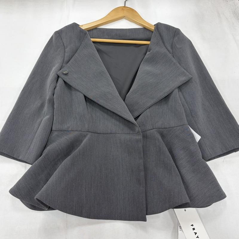 フレイ アイディー FRAY I.D ジャケット、上着 ジャケット、ブレザー WEB限定 2way ジャケット ペプラム フレア 0 無地 灰 / グレー / gray レディース USED 古着 中古 50161950