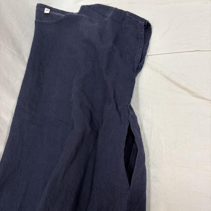 古着 USED ワンピース ロングスカート 工房蟻 蟻工房 リネン フレンチスリーブワンピース navy - 無地 紺 / ネイビー / navy レディース USED 古着 中古 50162013