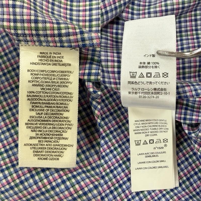 ラルフローレン RALPHLAUREN シャツ、ブラウス 長袖 長袖 チェック ボタンダウン シャツ ポニー刺繡 M チェック X ワンポイント X ロゴ、文字 X 刺繍 紺 / ネイビー / navy X 桃 / ピンク / pink X 白 / ホワイト / white X 緑 / グリーン / green メンズ USED 古着 中古 50162255