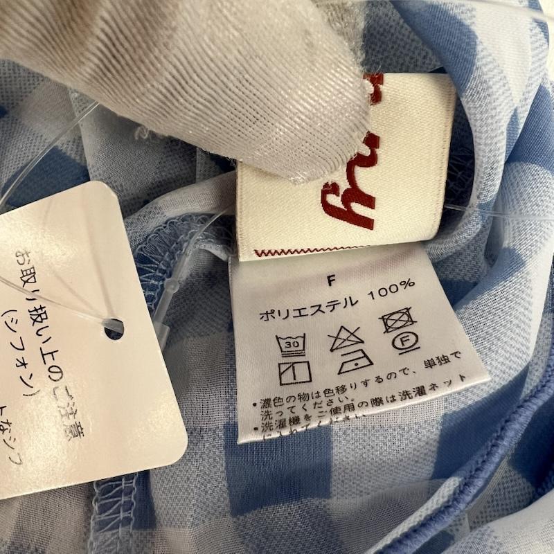 古着 USED カットソー 長袖 POPPY ポピー ギンガムチェック シースルートップス FREE 青 / ブルー / blue レディース USED 古着 中古 50162285