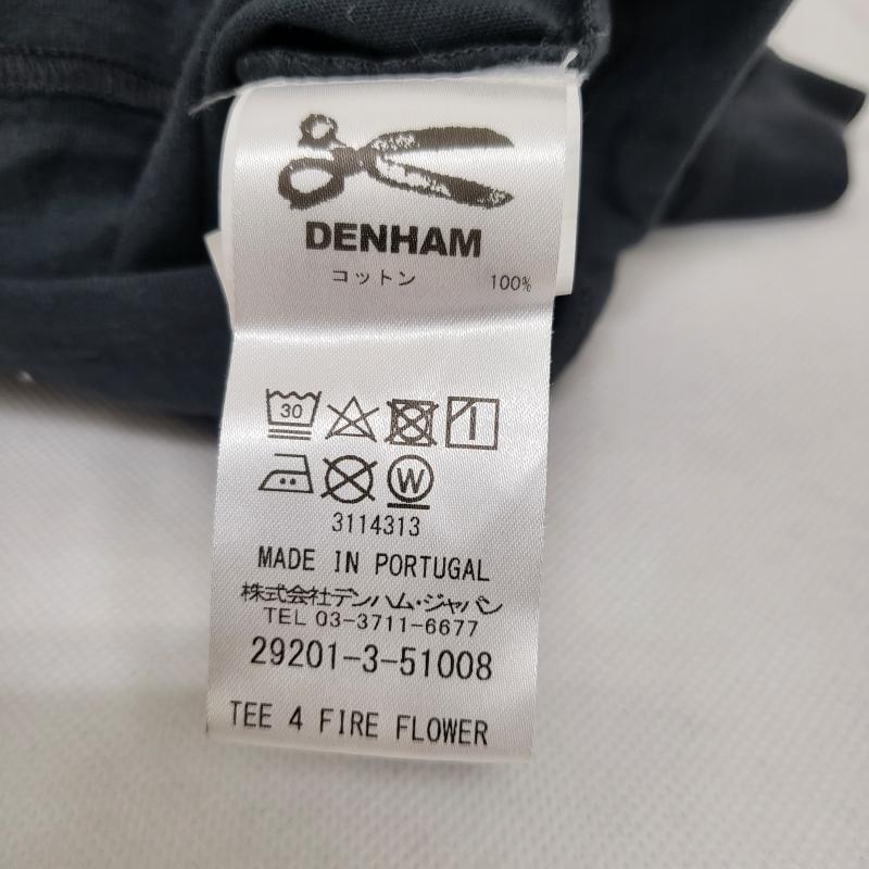 デンハム DENHAM Tシャツ 半袖 アトリエリザーブ Tシャツ ワッペン プリント コットン M M 黒 / ブラック / black メンズ USED 古着 中古 50162352