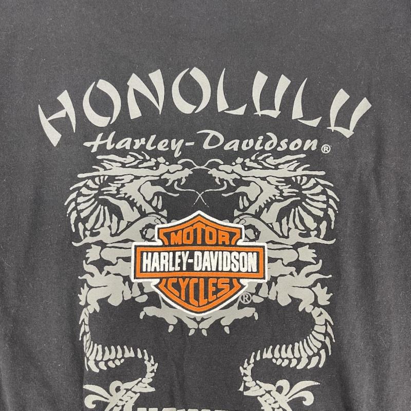 ハーレーダビッドソン Harley-Davidson Tシャツ 半袖 メキシコ製 ホノルル限定 ヴィンテージ両面 プリント Tシャツ XL 黒 / ブラック / black メンズ USED 古着 中古 50162430