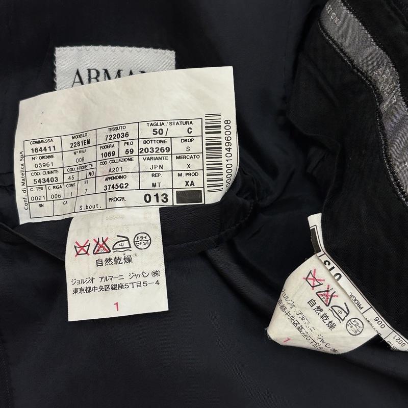 アルマーニコレッツォーニ ARMANI COLLEZIONI ジャケット、上着 ジャケット、ブレザー セットアップ テーラード ジャケット スラックス パンツ ストライプ 50 メンズ USED 古着 中古 50162489