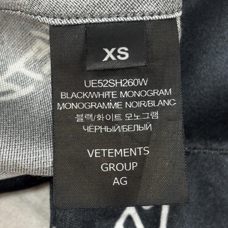 ヴェトモン VETEMENTS シャツ、ブラウス 半袖 UE52SH260W ロゴ 総柄 ナイロン オーバーサイズ 半袖 シャツ XS メンズ USED 古着 中古 50162498