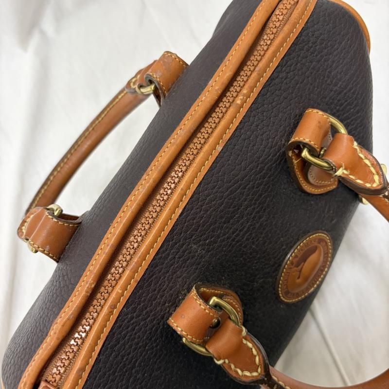 ドゥニーアンドバーク DOONEY&BOURKE ハンドバッグ ハンドバッグ 革製 ミニボストンバッグ レザーバッグ ダークブラウン×ブラウン 無地 茶 / ブラウン / brown レディース USED 古着 中古 50162525