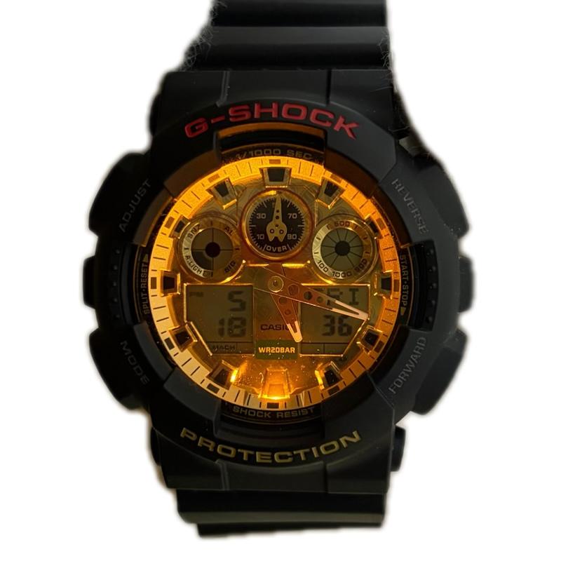 ジーショック G-SHOCK 腕時計 デジタル GA-100TMN-1AJR MANEKINEKO BLACK EYE PATCH Black×Gold 箱付き FREE 黒 / ブラック / black メンズ USED 古着 中古 50162529