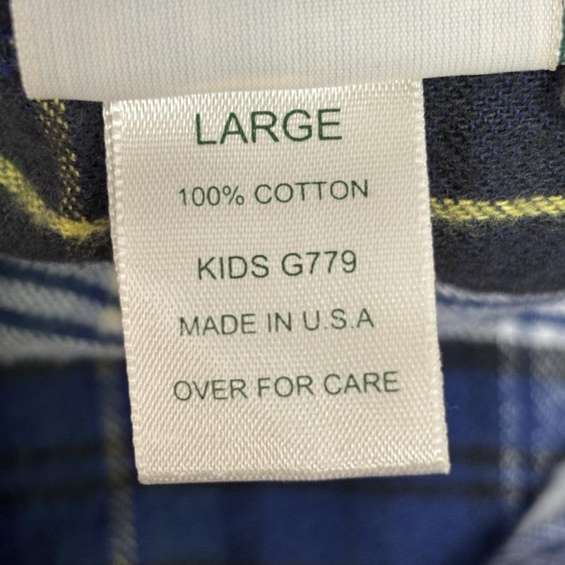 エルエルビーン L.L.Bean パーカー 長袖 USA製 チェック柄 ハーフボタン プルオーバー フランネル パーカー - ボーイズ USED 古着 中古 50162611
