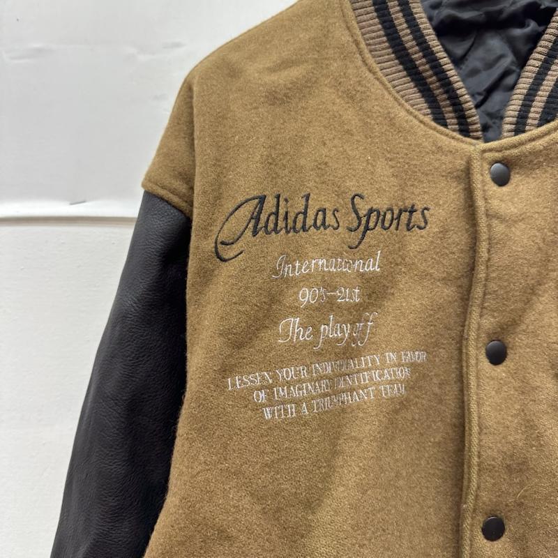 アディダス adidas ジャケット、上着 ジャンパー、ブルゾン 80s デサント製 袖 レザー スタジャン L 茶 / ブラウン / brown X 黒 / ブラック / black メンズ USED 古着 中古 50162725