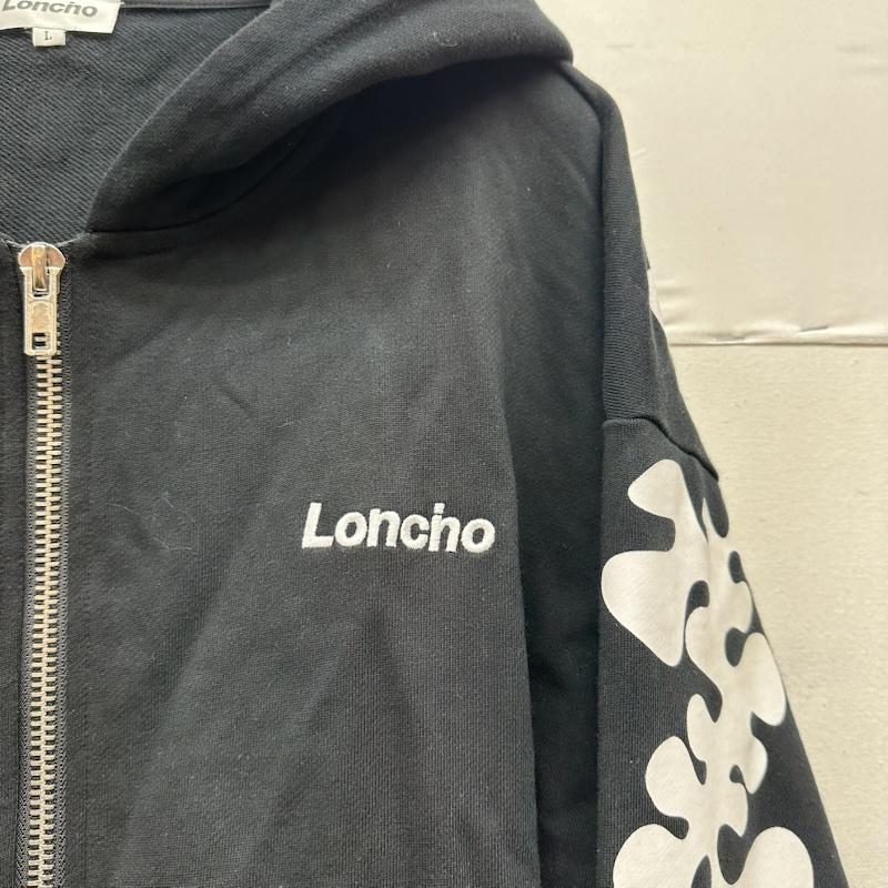 古着 USED パーカー 長袖 Loncino UNEUNE プリント ジップ パーカー L 黒 / ブラック / black メンズ USED 古着 中古 50162731
