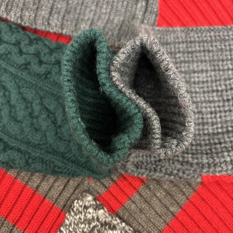 カラー kolor ニット、セーター 長袖 クレイジーパターンニット 19AW ボリューム ミックス ウール 厚手 ニット タートルネック 1 メンズ USED 古着 中古 50162738