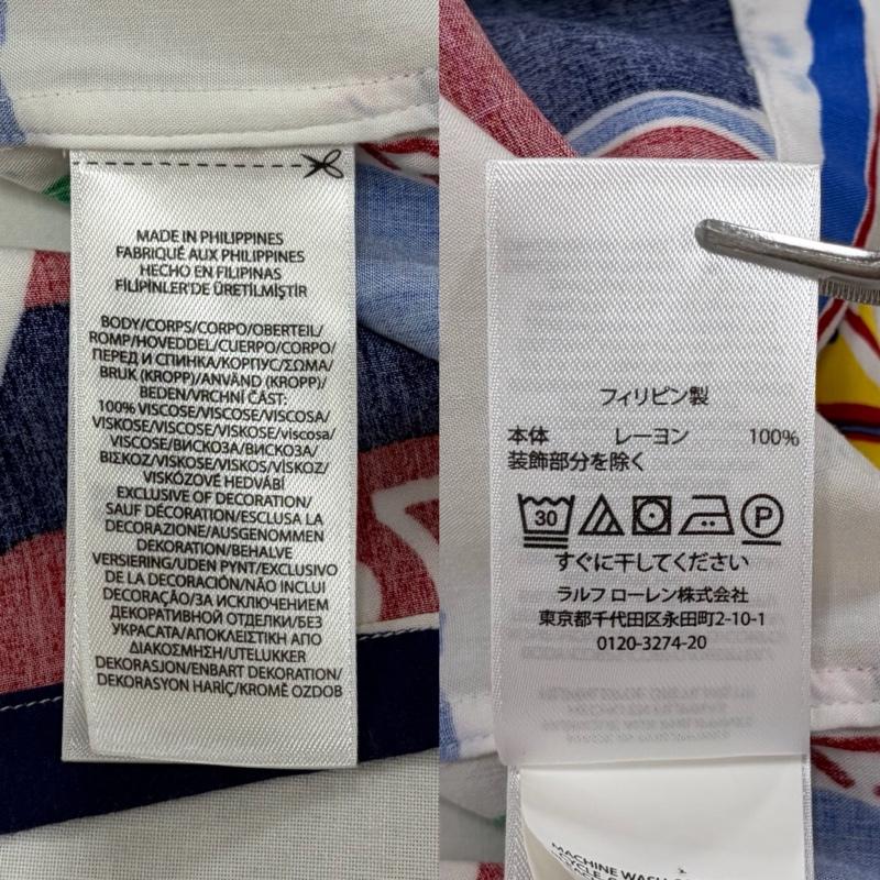 ポロラルフローレン POLO RALPH LAUREN シャツ、ブラウス 半袖 半袖 オープンカラーシャツ 総柄 プリント ポケット ポニー刺繡 マリン グラフィック ヴィンテージ XL プリント X 総柄 白 / ホワイト / white X マルチカラー / マルチカラー / multicolor メンズ USED 古着 中古 50163040