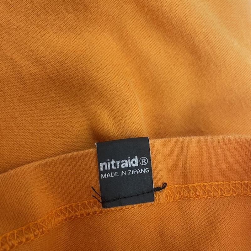 ナイトレイド nitraid Tシャツ 半袖 00s Arch Bamboo Logo 竹 グラフィック Tシャツ - 無地 X ボーダー柄 橙 / オレンジ / orange メンズ USED 古着 中古 50163137