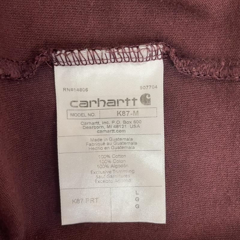 カーハート Carhartt Tシャツ 半袖 半袖 Tシャツ 胸元 ブランド ロゴ パッチ 付き ポケット ルーズフィット L 無地 X ワンポイント X ロゴ、文字 えんじ / ワインレッド / dark red メンズ USED 古着 中古 50163140