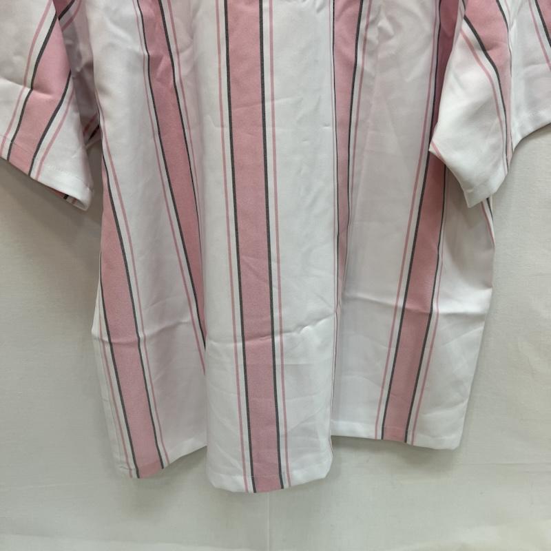 古着 USED シャツ、ブラウス 半袖 CalTop キャルトップ ストライプ 半袖 シャツ USA製 XXL 白 / ホワイト / white X 桃 / ピンク / pink メンズ USED 古着 中古 50163208