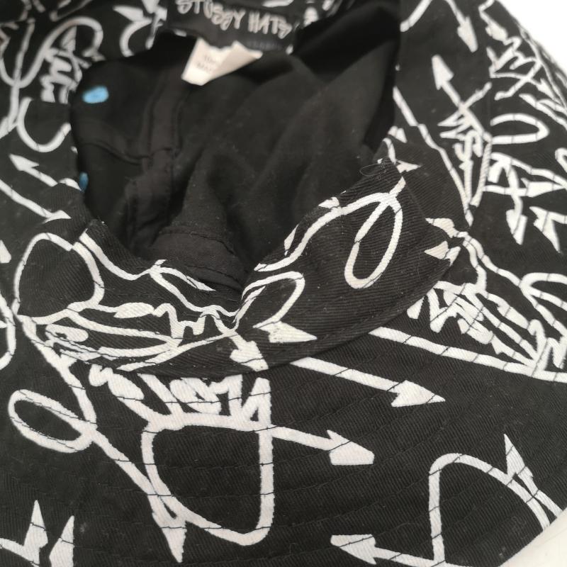 ステューシー STUSSY 帽子 ハット FUTURA DESTINY SCRIPT BUCKET デスティニー スクリプト バケット ハット - 白 / ホワイト / white X 黒 / ブラック / black メンズ USED 古着 中古 50163307