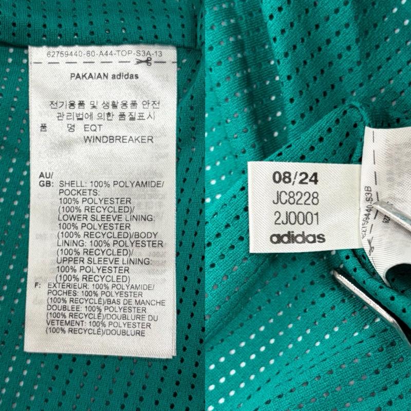 アディダス adidas ジャケット、上着 ジャンパー、ブルゾン エキップメント ウィンドブレーカー ナイロン ジャケット ロゴ JC8228 リフレクター M ロゴ、文字 X プリント 緑 / グリーン / green X 銀 / シルバー / silver color メンズ USED 古着 中古 50163323