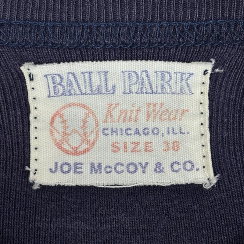 ジョーマッコイ JOE McCOY Tシャツ 長袖 BALLPARK ヘンリーネック 長袖 Tシャツ ロンT ロングリブ 38 紺 / ネイビー / navy メンズ USED 古着 中古 50163577