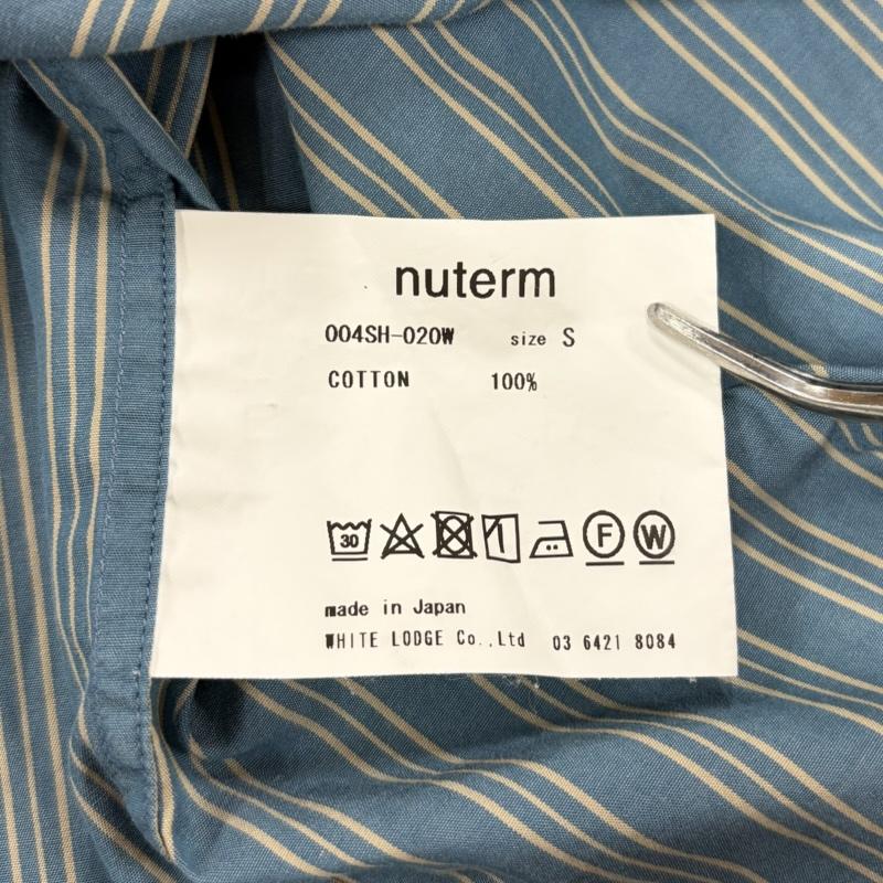 ニューターム NUTERM シャツ、ブラウス 長袖 長袖 ボタンダウン ストライプ オーバーサイズシャツ ポケット S ストライプ 水色 / ライトブルー / X 白 / ホワイト / white メンズ USED 古着 中古 50163594
