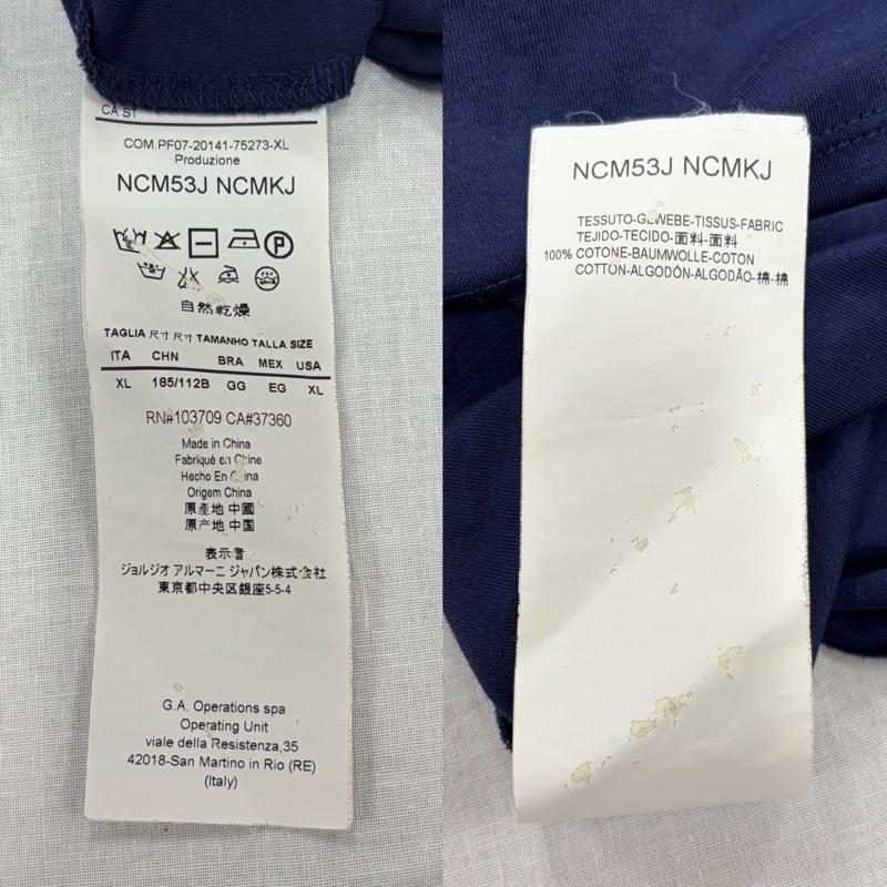 アルマーニコレッツォーニ ARMANI COLLEZIONI ポロシャツ 半袖 半袖 ポロシャツ Vネック ロゴ 刺繍 XL 無地 X ロゴ、文字 X 刺繍 紺 / ネイビー / navy メンズ USED 古着 中古 50163604