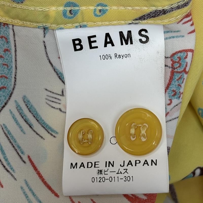 ビームス BEAMS シャツ、ブラウス 半袖 マーメイド柄 レーヨン ハワイアン アロハシャツ 半袖 11-01-0963-086 M 黄 / イエロー / yellow メンズ USED 古着 中古 50163610