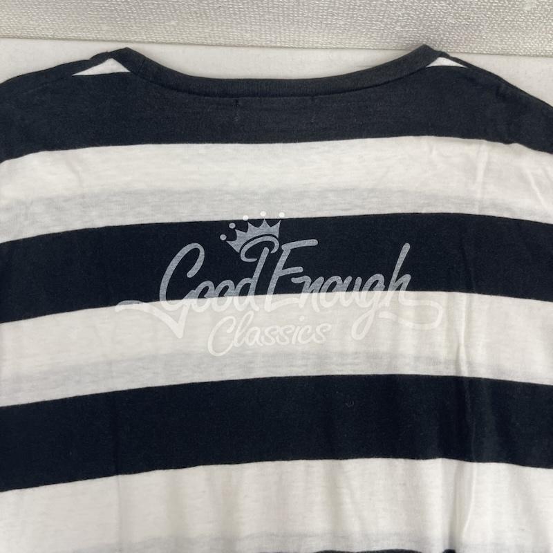 グッドイナフ GOODENOUGH Tシャツ 半袖 UNDERWEAR ボーダー クルーネック Tシャツ カットソー M 黒 / ブラック / black メンズ USED 古着 中古 50163680
