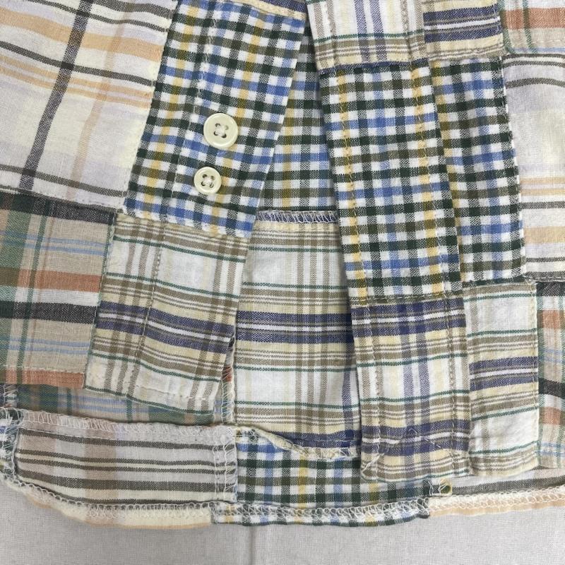 チャップスラルフローレン CHAPSRALPHLAUREN シャツ、ブラウス 半袖 マドラスチェック柄 パッチワーク 半袖 ボタンダウン シャツ M マルチカラー / マルチカラー / multicolor メンズ USED 古着 中古 50163730