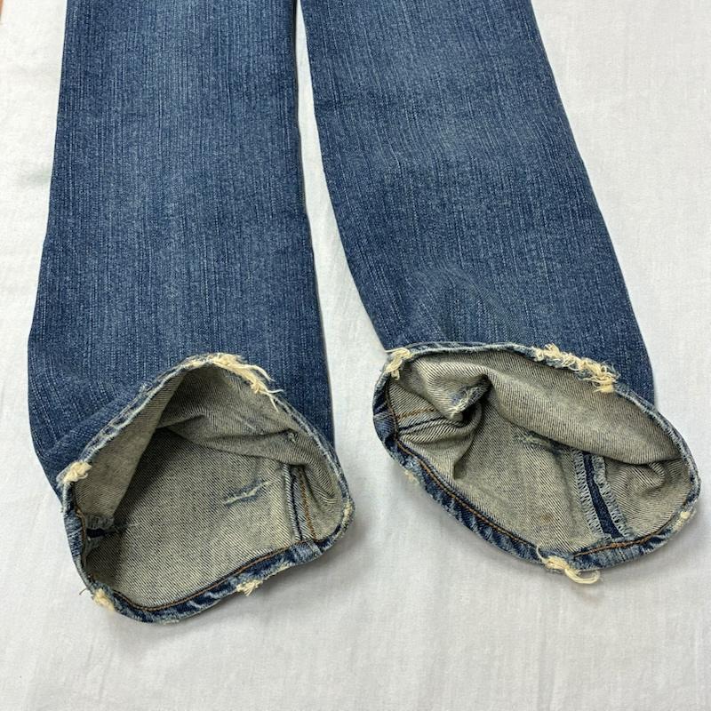 ヒステリックグラマー HYSTERIC GLAMOUR パンツ デニム、ジーンズ Hysterics レッドツェッペリン 00s スタッズ ペイント クラッシュ フレア ブーツカット デニムパンツ Y2K S レディース USED 古着 中古 50163752
