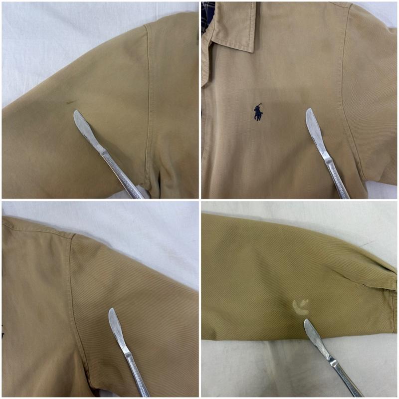ラルフローレン RALPHLAUREN ジャケット、上着 ジャンパー、ブルゾン スイングトップ ハリントンジャケット ドリズラージャケット Beige M ロゴ刺繍 M ロゴ、文字 ベージュ / ベージュ / beige X 紺 / ネイビー / navy メンズ USED 古着 中古 50163926
