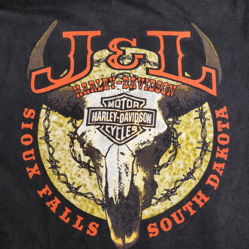 ハーレーダビッドソン Harley-Davidson Tシャツ 半袖 ヴィンテージ バイク J&Lロゴ ブラック 半袖 バイカー M 黒 / ブラック / black メンズ USED 古着 中古 50164029