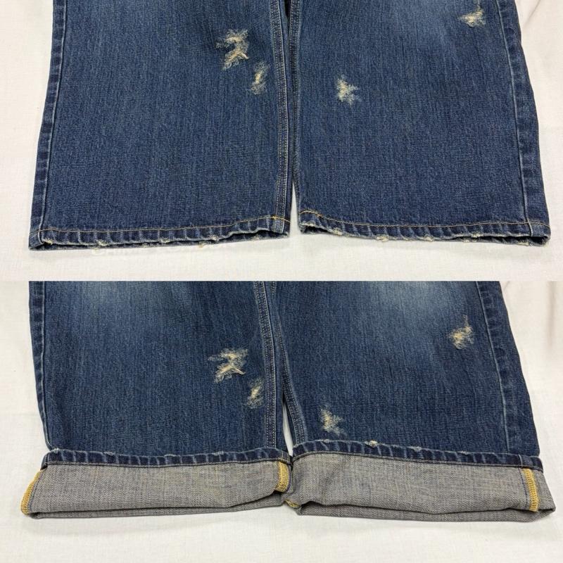ミハラヤスヒロ MIHARAYASUHIRO パンツ デニム、ジーンズ KAMIYA カミヤ 25AW Super Baggy Denim Pants ワイド バギー デニム ジーンズ ハード エイジング加工 M ダメージ加工 インディゴ / インディゴ / Indigo メンズ USED 古着 中古 50164114