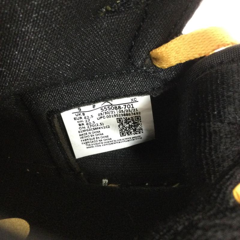 ナイキ NIKE スニーカー スニーカー NIKE AIR JORDAN 1 RETRO HIGH OG 555088-701 27.0cm 黒 / ブラック / black X 黄 / イエロー / yellow メンズ USED 古着 中古 50164413