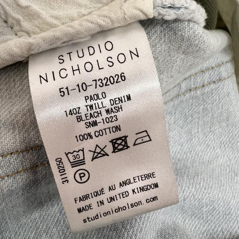 スタジオニコルソン STUDIO NICHOLSON パンツ デニム、ジーンズ 51-10-732026 PAOLO ワイドデニムパンツ M メンズ USED 古着 中古 50164478
