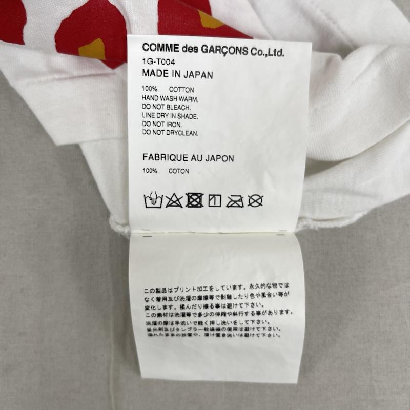 ブラックコムデギャルソン BLACK COMME des GARCONS Tシャツ 半袖 21ss 日本製 Filip Pagowski レオパード プリント Tシャツ カットソー M 白 / ホワイト / white メンズ USED 古着 中古 50164569