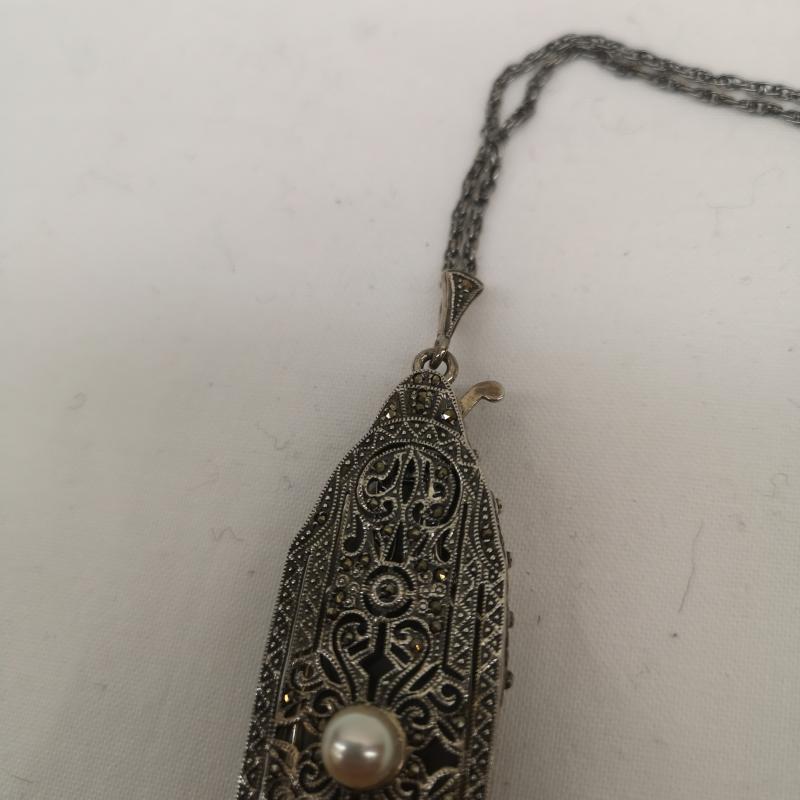 古着 USED アクセサリー ネックレス、ペンダント アンティーク シルバー ネックレス ペンダント 折りたたみ式 携帯眼鏡 ロニエット SV925 - レディース USED 古着 中古 50164819