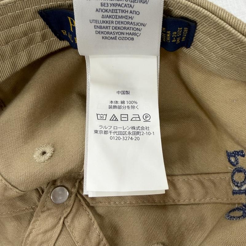 ポロラルフローレン POLO RALPH LAUREN 帽子 キャップ ベースボール キャップ ポニー刺繍 ロゴ - ワンポイント X ロゴ、文字 X 刺繍 ベージュ / ベージュ / beige X 紺 / ネイビー / navy メンズ USED 古着 中古 50165127