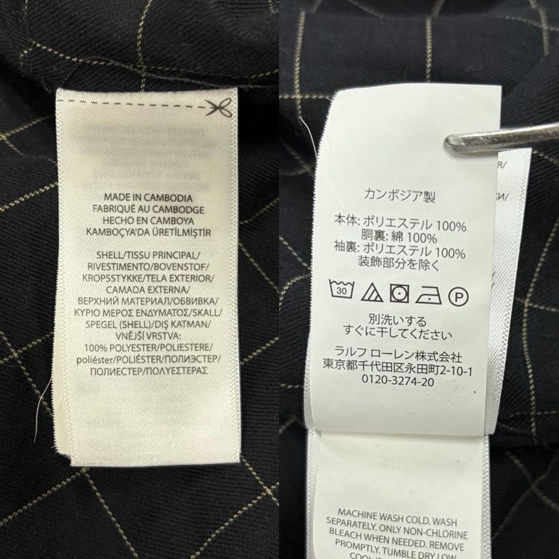 ポロラルフローレン POLO RALPH LAUREN ジャケット、上着 ジャンパー、ブルゾン スイングトップ ジャケット ブルゾン ジップアップ ポニー刺繡 M ワンポイント X ロゴ、文字 X 刺繍 黒 / ブラック / black X ベージュ / ベージュ / beige メンズ USED 古着 中古 50165132